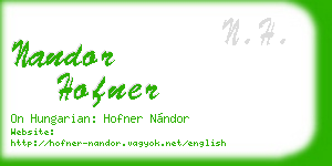 nandor hofner business card